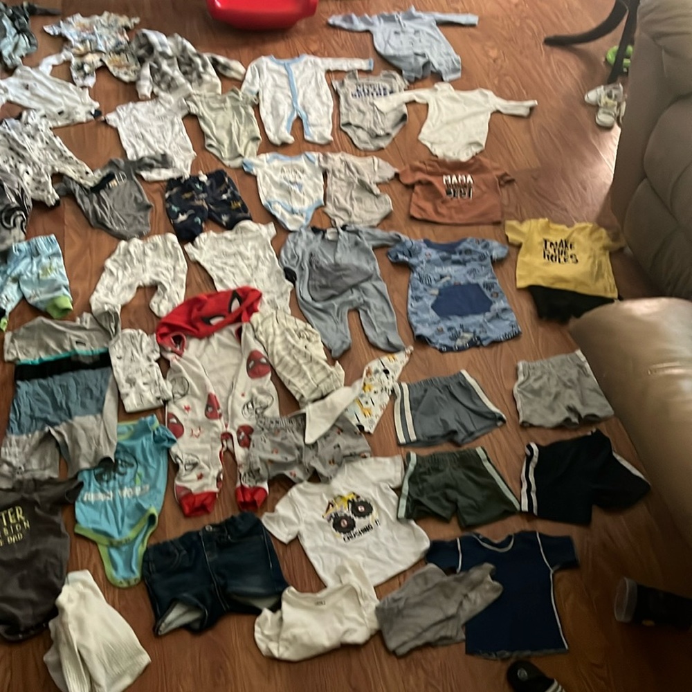 Ex large bundle of Gently used baby boy clothes 3-6 & 6-9 some 0-3